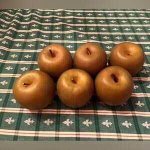 Six Vintage Decorative Green Apples